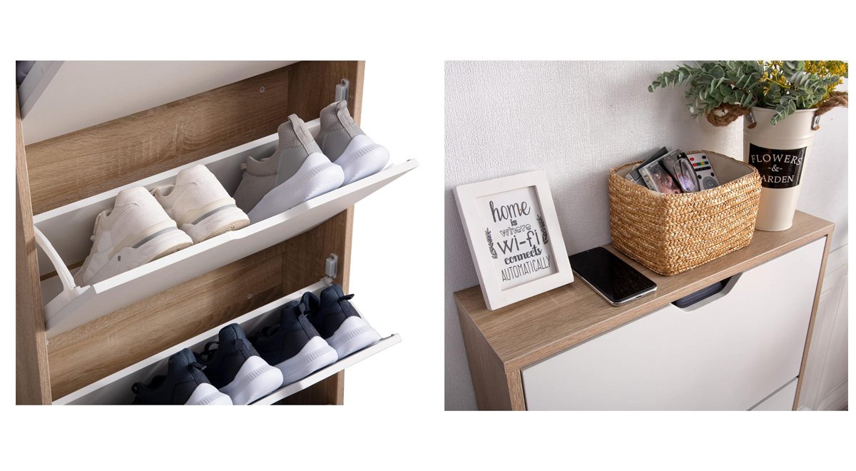 シューズラック スリム 薄型 省スペース 3段 下駄箱