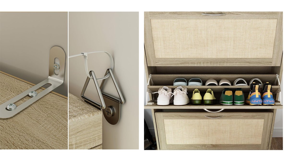 下駄箱 木製 シューズボックス 扉付き 玄関収納 スリム 薄型 省スペース