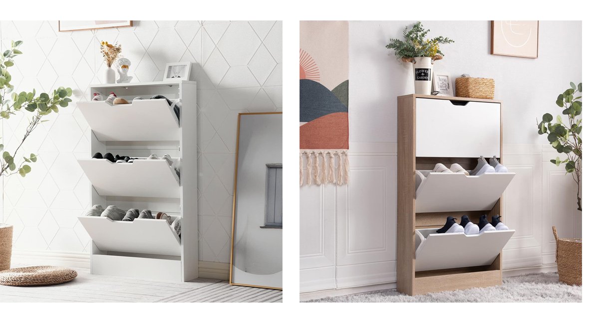 シューズラック スリム 薄型 省スペース 3段 下駄箱