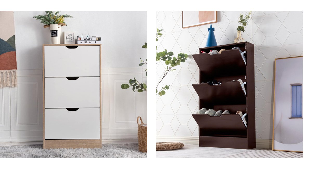 シューズラック スリム 薄型 省スペース 3段 下駄箱