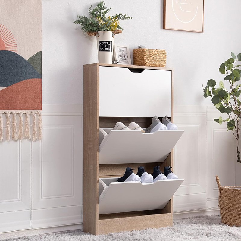 シューズラック スリム 薄型 省スペース 3段 下駄箱