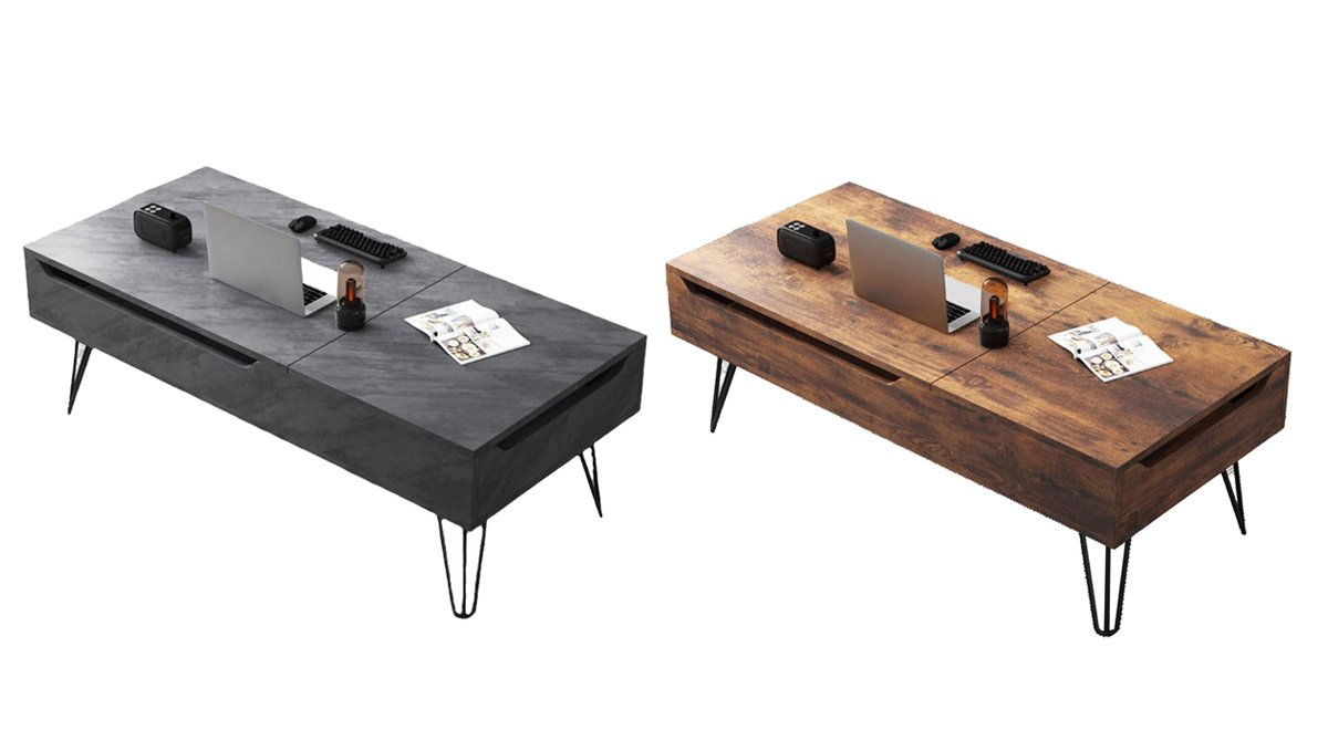 ストレージ付き リフトトップコーヒーテーブル リフトアップテーブル ローテーブル 引出し収納 机