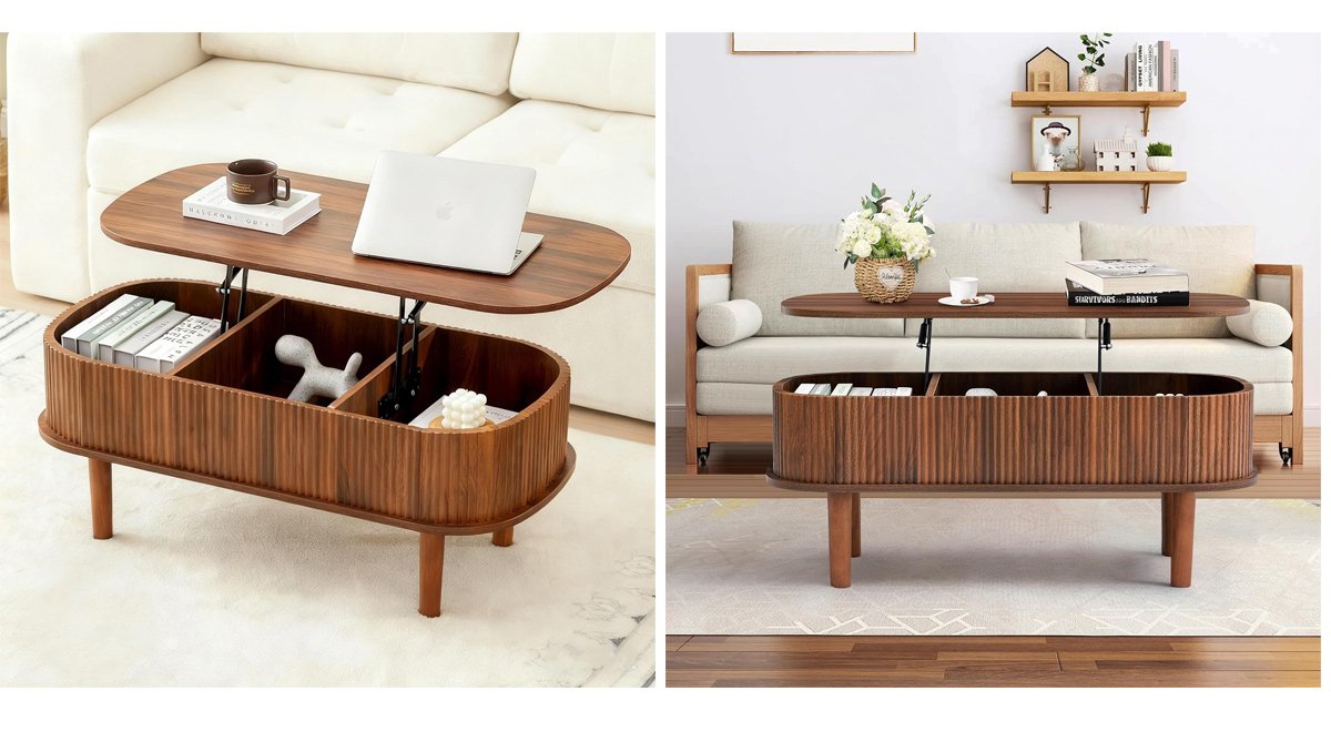 ローテーブル 昇降式 コーヒーテーブル 大容量収納 高さ調節 昇降テーブル