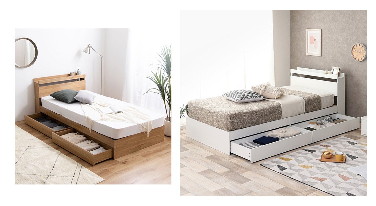 収納付きベッド (ダブル) フレームのみ