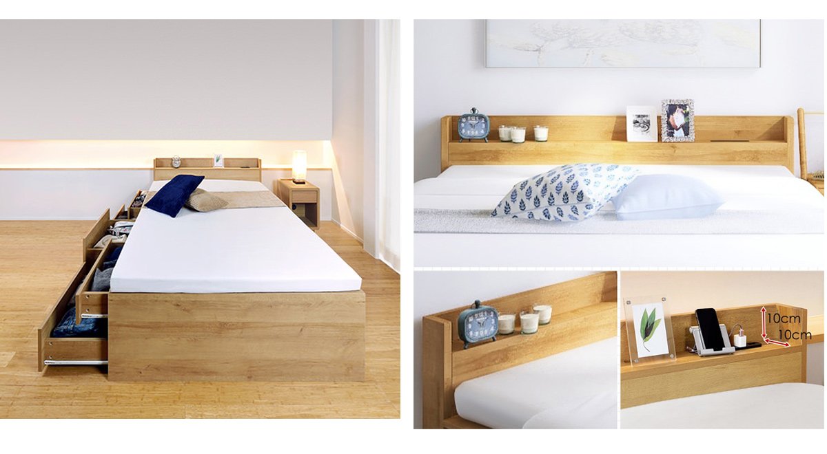 棚付チェストベッド (ダブル) フレームのみ