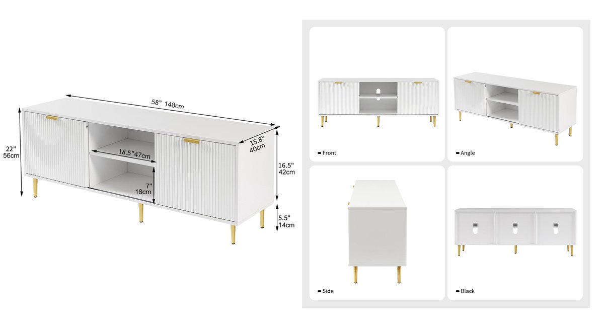 テレビ台 扉はスライドし 白