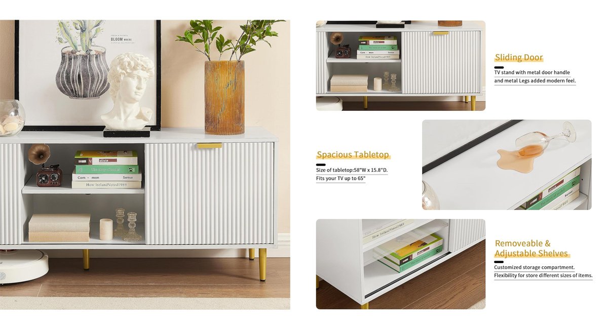 テレビ台 扉はスライドし 白