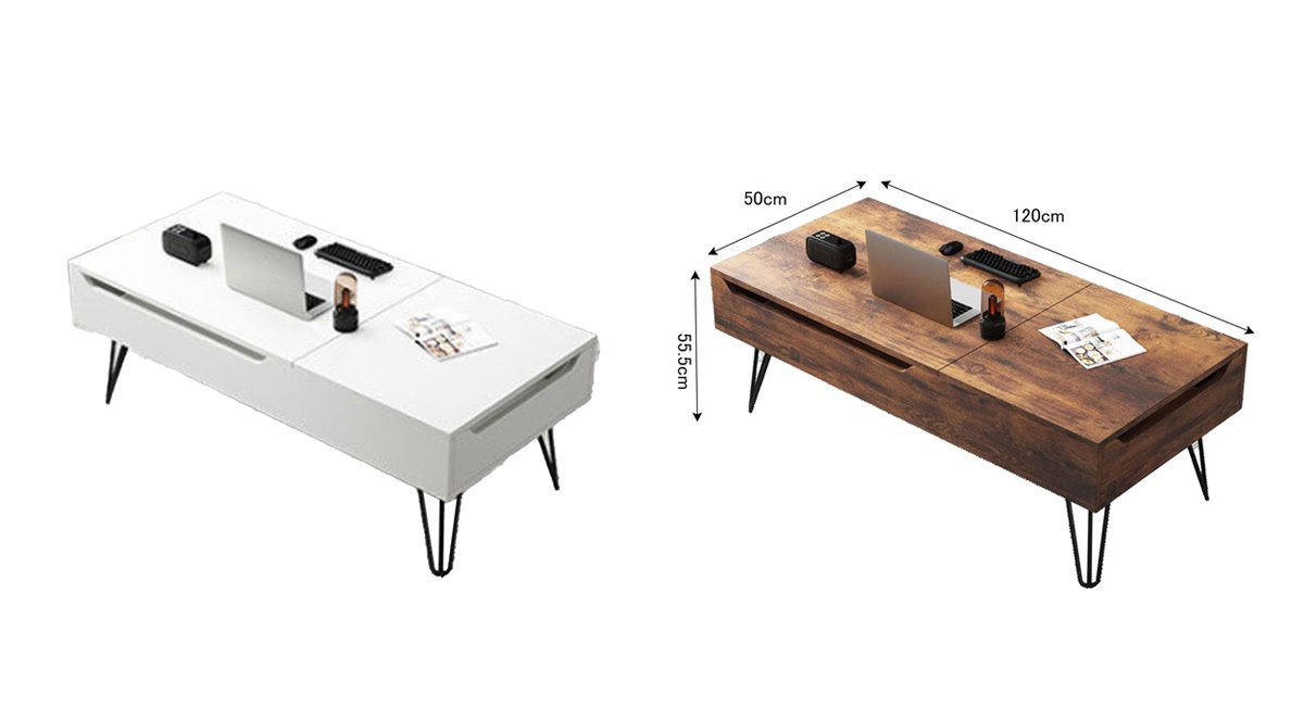 ストレージ付き リフトトップコーヒーテーブル リフトアップテーブル ローテーブル 引出し収納 机