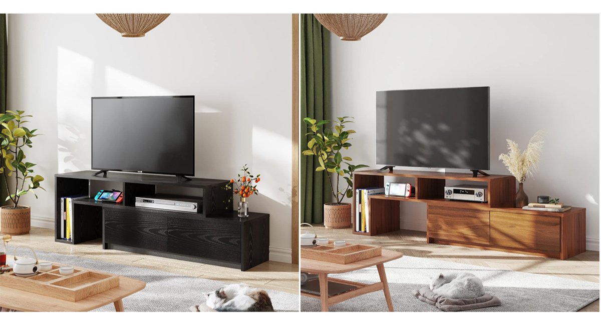 テレビ台 伸縮 角度自由 コーナー 左右レイアウト 引き出し 収納