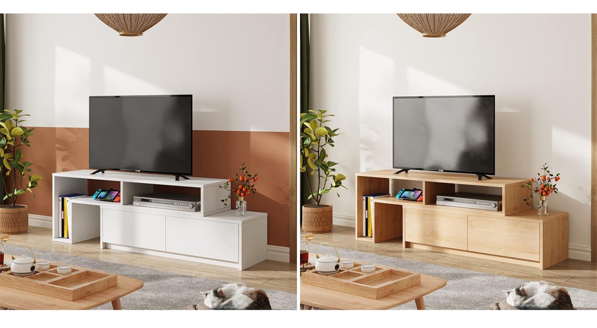 テレビ台 伸縮 角度自由 コーナー 左右レイアウト 引き出し 収納