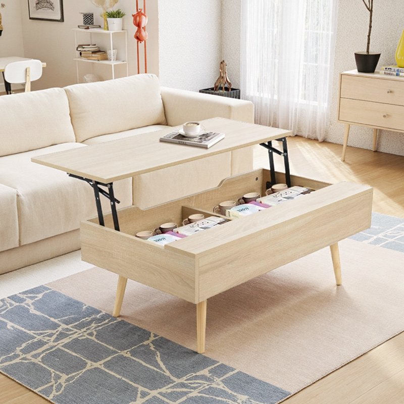 ローテーブル 天板昇降式 木製 センターテーブル リビングテーブル