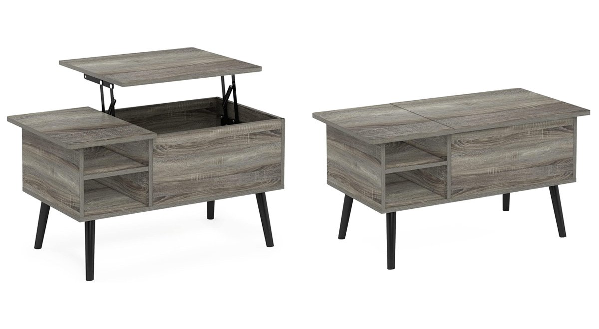 リフトアップコーヒーテーブル リビングルーム用 隠し収納 サイドオープン収納