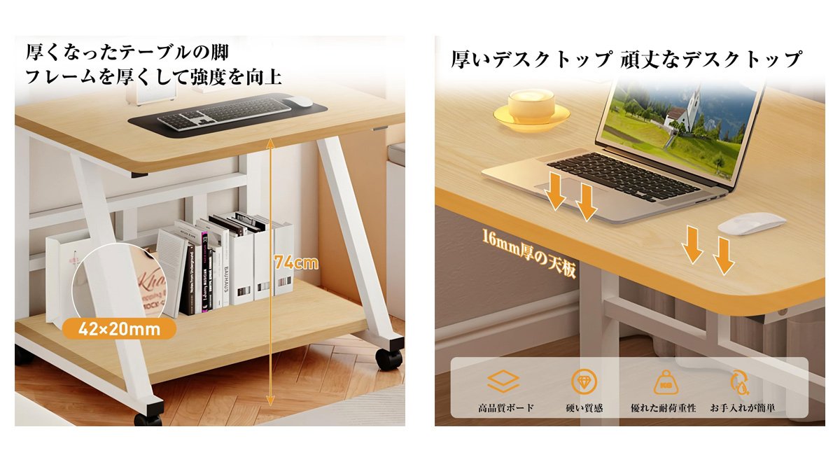 パソコンデスク コンパクト オフィスデスク 3段テーブル 人間工学 PCデスク 勉強机 学習机