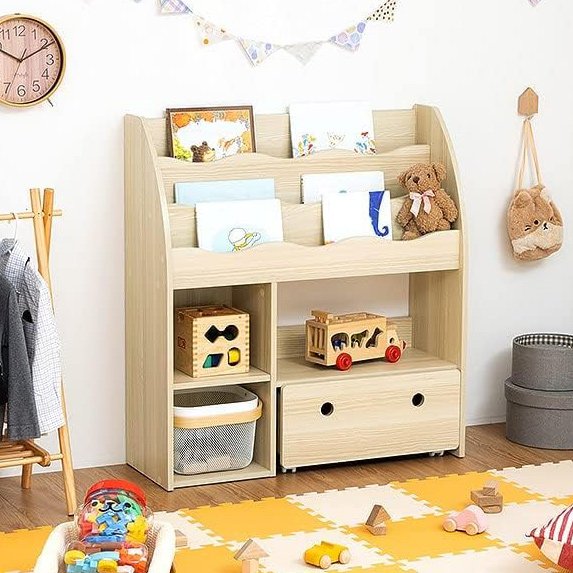 収納ラック 絵本棚 絵本ラック お片付けラック ワゴン 大容量