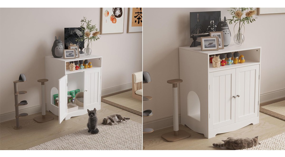 猫 キャット レストルーム 猫トイレカバー 大型 木製 隠す 家具レストルーム 猫砂飛散防止 ニオイ軽減 愛猫