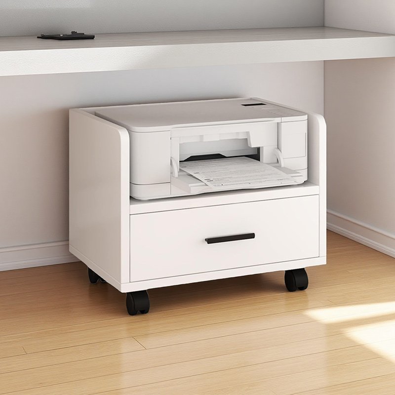 ホイール付き移動式プリンター台、小型ファイルキャビネットテーブル