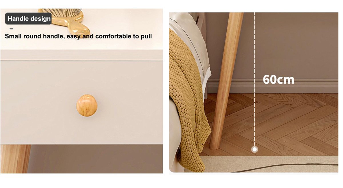 木製化粧台 3色の照明付き、調整可能な明る 鏡台 ドレッサー、1 引き出し