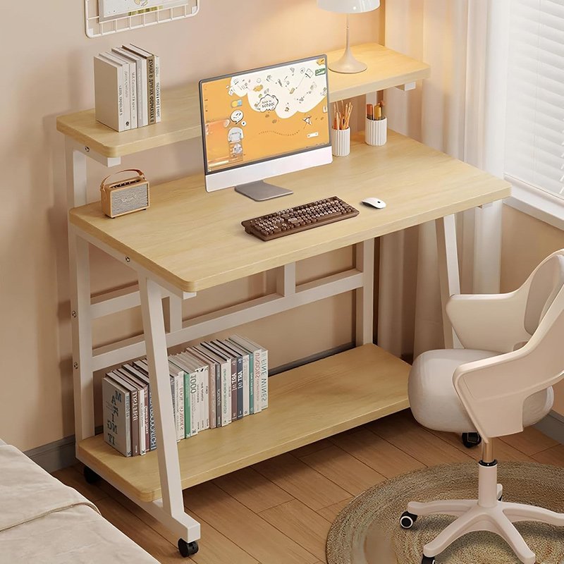 パソコンデスク コンパクト オフィスデスク 3段テーブル 人間工学 PCデスク 勉強机 学習机