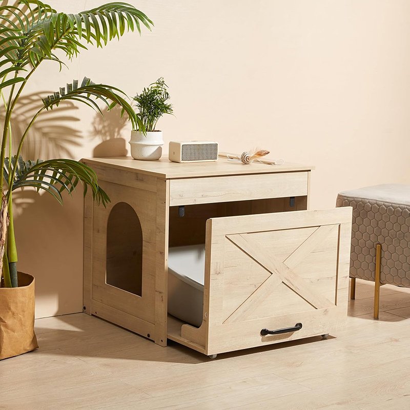 猫 トイレ カバー 猫トイレ隠し 猫砂 飛散防止 トイレ収納 ペットハウス キャビネット