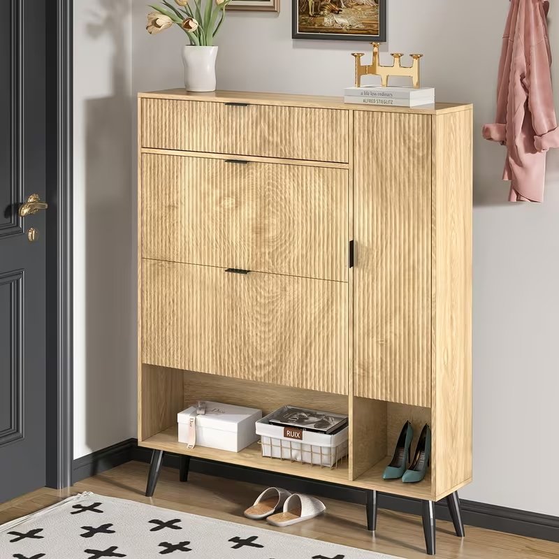 Shoe Storage Cabinet with 2 Flip Drawers