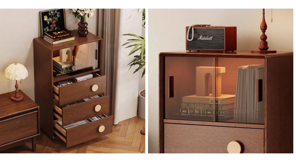 Solid wood sideboard, living room chest of drawers, storage cabinet, TV stand, floor-standing cabinet