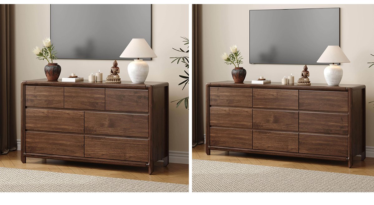 Bedroom chest of drawers storage cabinet five-drawer cabinet solid wood drawer living room storage cabinet new Chinese style solid wood frame nine-drawer cabinet