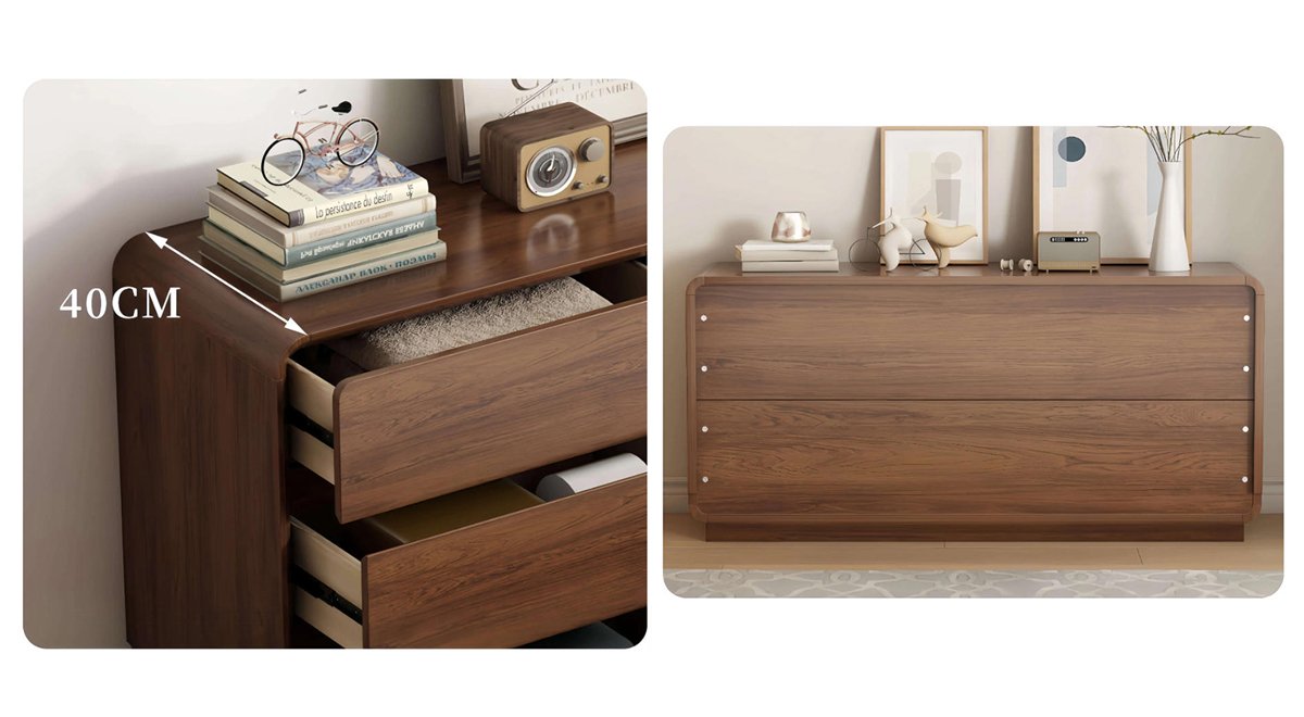 Solid wood five-drawer chest, bedside storage unit, living room storage cabinet