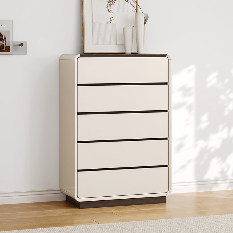 Five-drawer chest, solid wood chest of drawers, modern minimalist bedroom storage unit